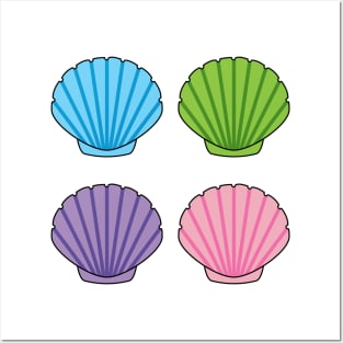 Pastel Colorful Seashell Pack Posters and Art